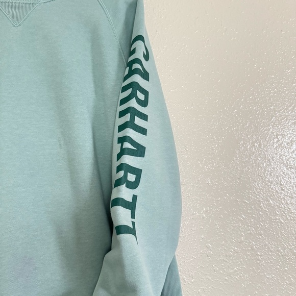 Carhartt Relaxed Fit Midweight Crewneck Block Logo Sleeve Sweatshirt - Picture 5 of 7